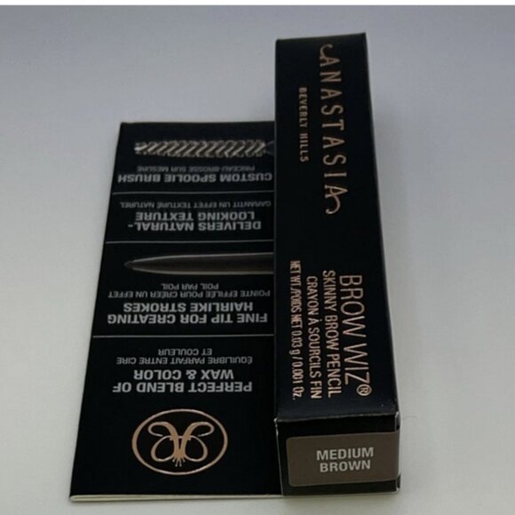 4x Anastasia Beverly Hills BROW WIZ Skinny Eye Brow Pencil Medium Brown .001 oz - Picture 4 of 6